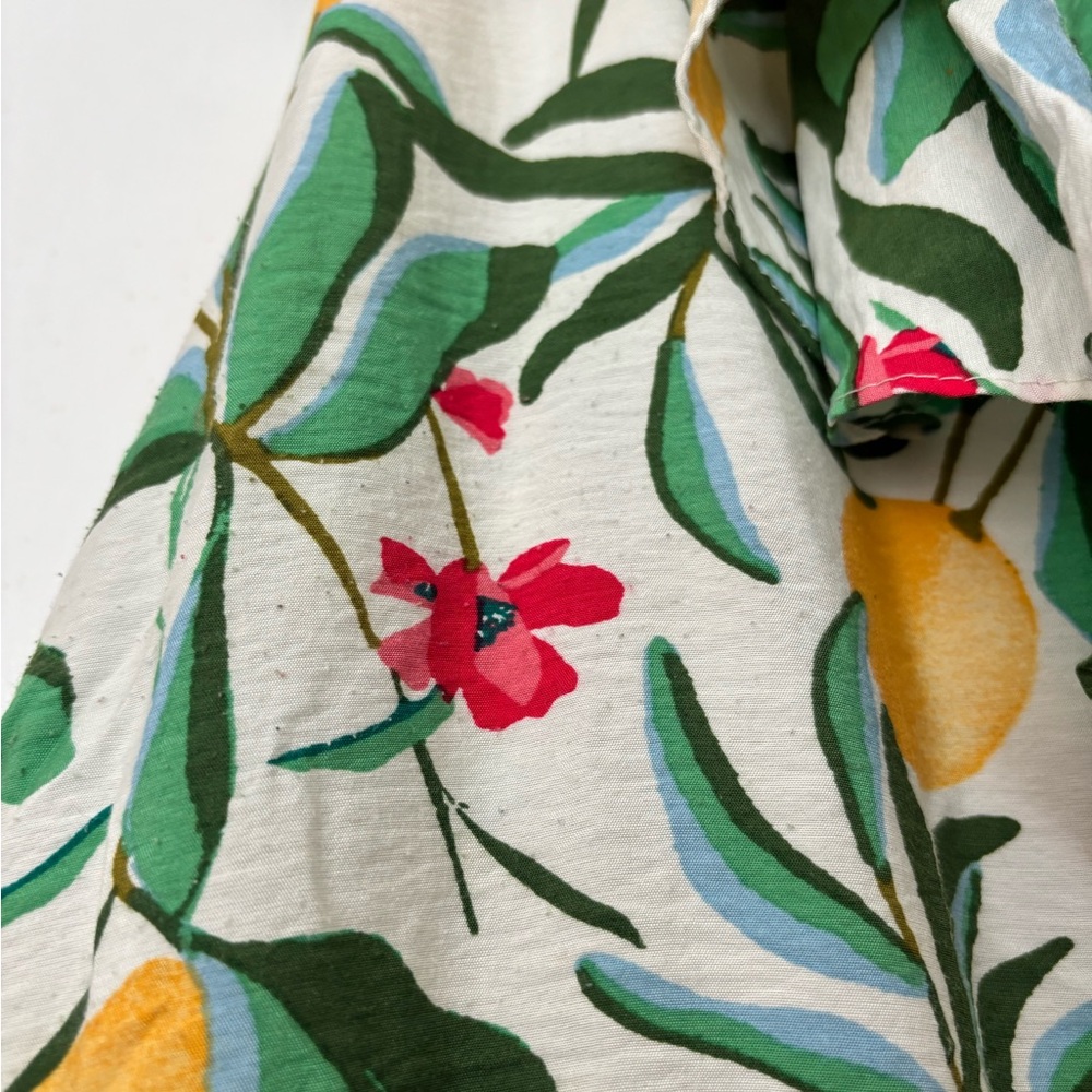 Ava & Viv Cream Maxi Dress with Green Leaf and Yellow Lemon Print - Picture 3 of 3